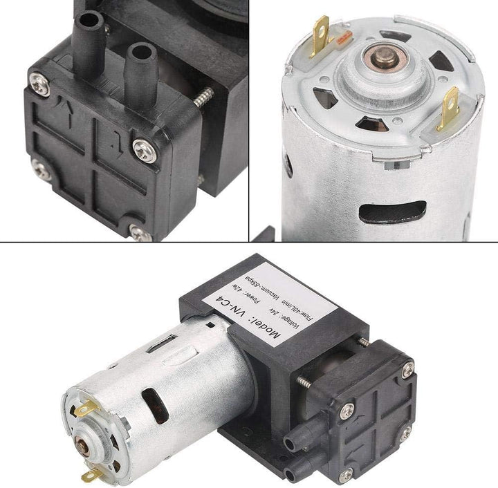 Vakuumpumpe DC 24V Wasser Luft Gas -85KPa Durchfluss 40L / min Ölloser Luftpumpenmotor