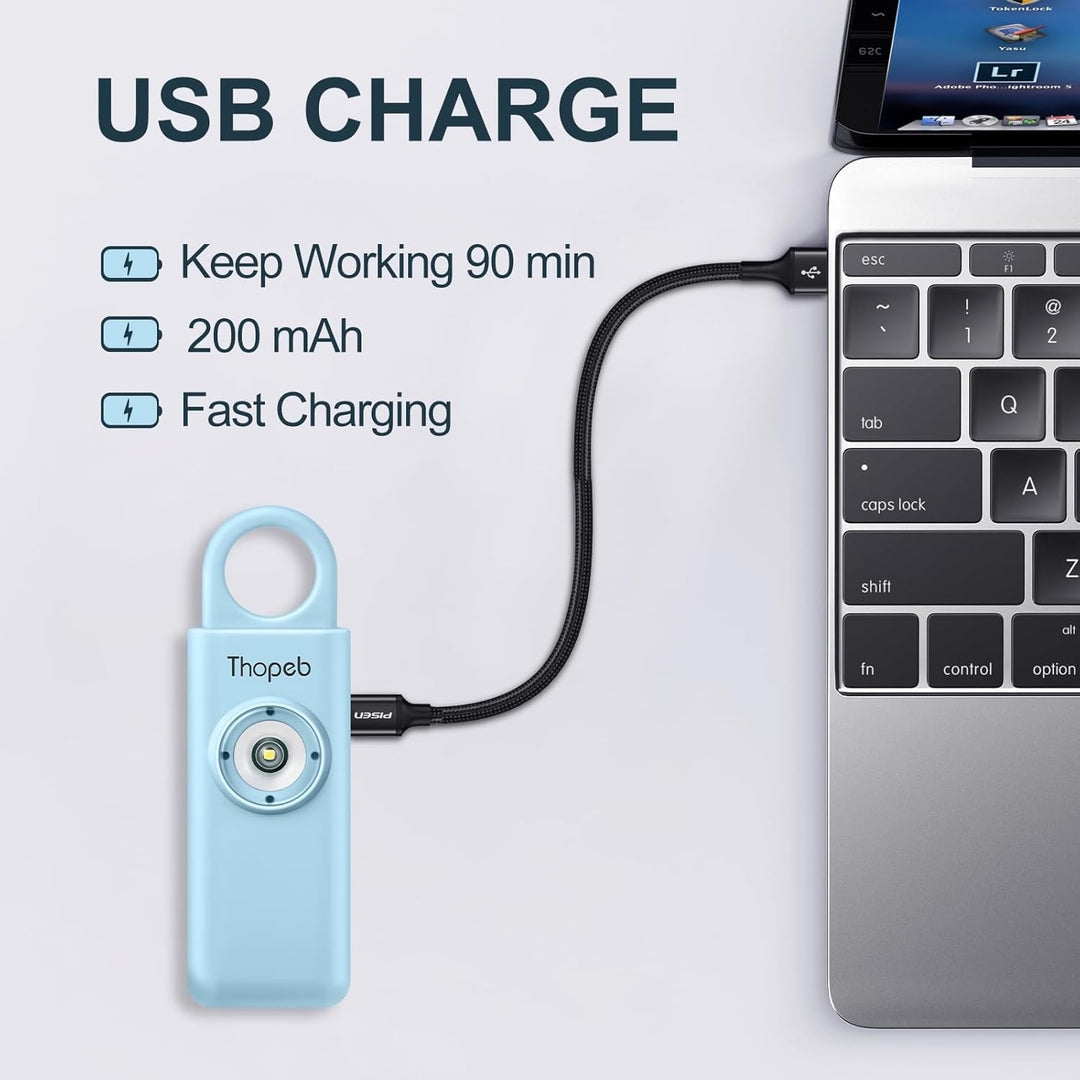 Thopeb® Persönlicher Birdie-Sicherheitsalarm-Schlüsselanhänger für Damen, für Selbstverteidigung, 13