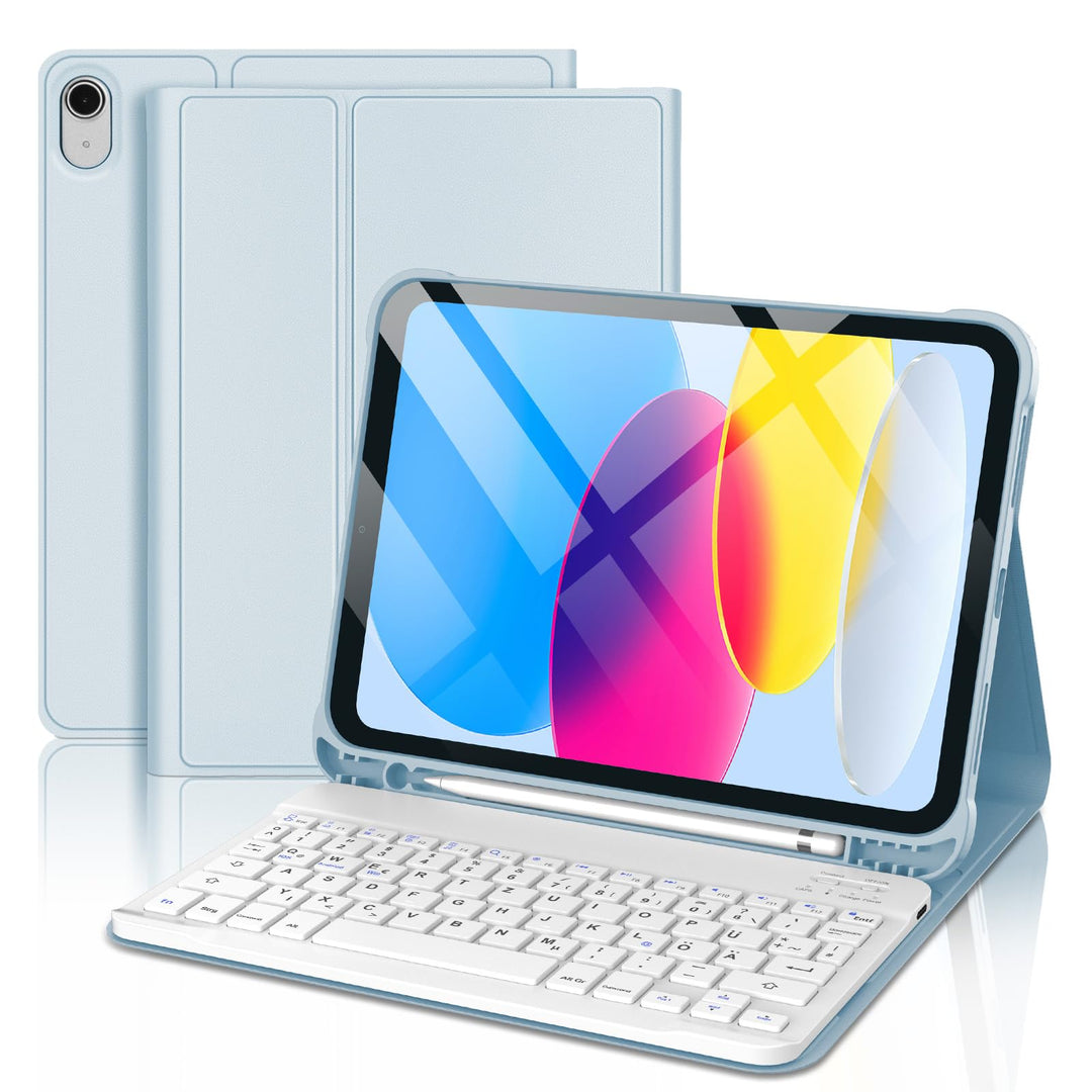 Hülle Mit Tastatur Für iPad A16 11 Generation 2025/10 Generation 2022 (11/10.9 Zoll), Hülle Mit Tast