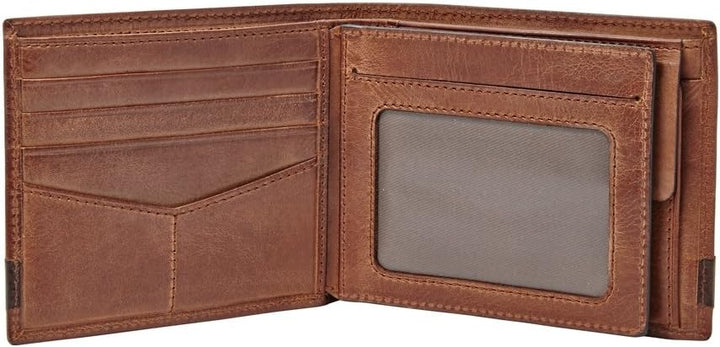 Fossil Herren Quinn Leder Trifold Geldbörse 8,5 cm L x 2 cm B x 10 cm H Braun, Braun