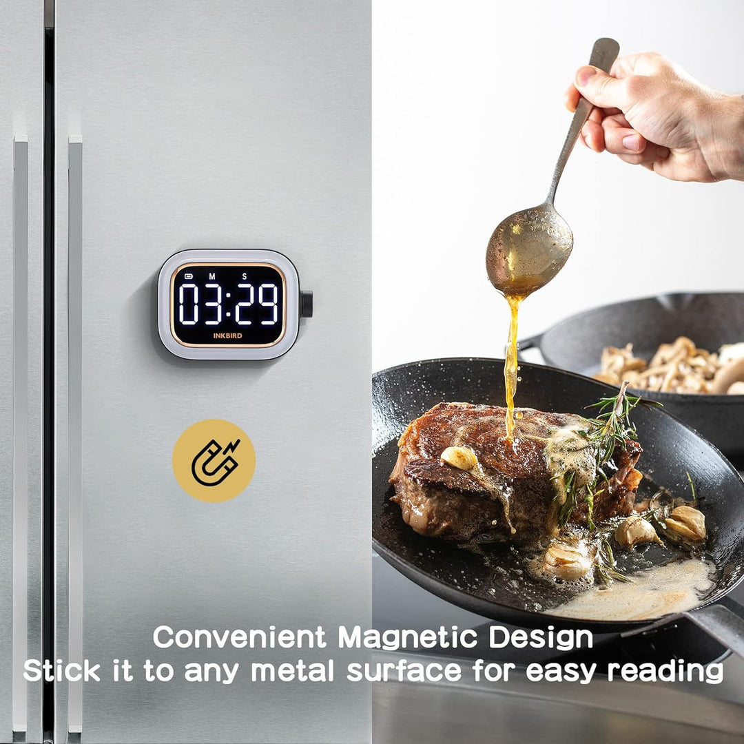 Inkbird Digital Timer, IDT-02 Magnetischer Küchentimer, Eieruhr mit Einem Grossen Beleuchtetem Displ