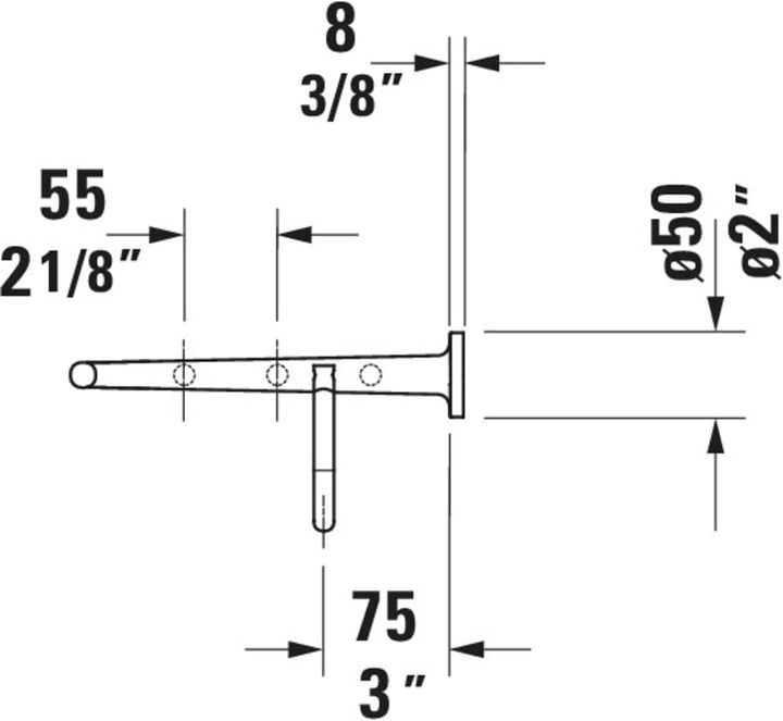 Duravit Handtuchablage Starck T, Wandmontage, 61 cm, Chrom Handtuchablage Chrom, Handtuchablage Chro