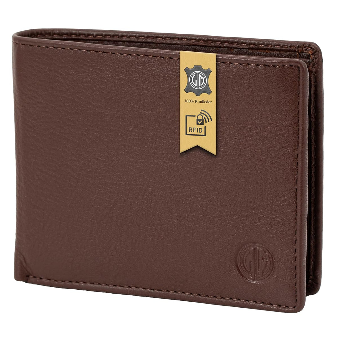 LINDENMANN Portemonnaie Herren Leder/Geldbeutel Herren, Rindleder, braun