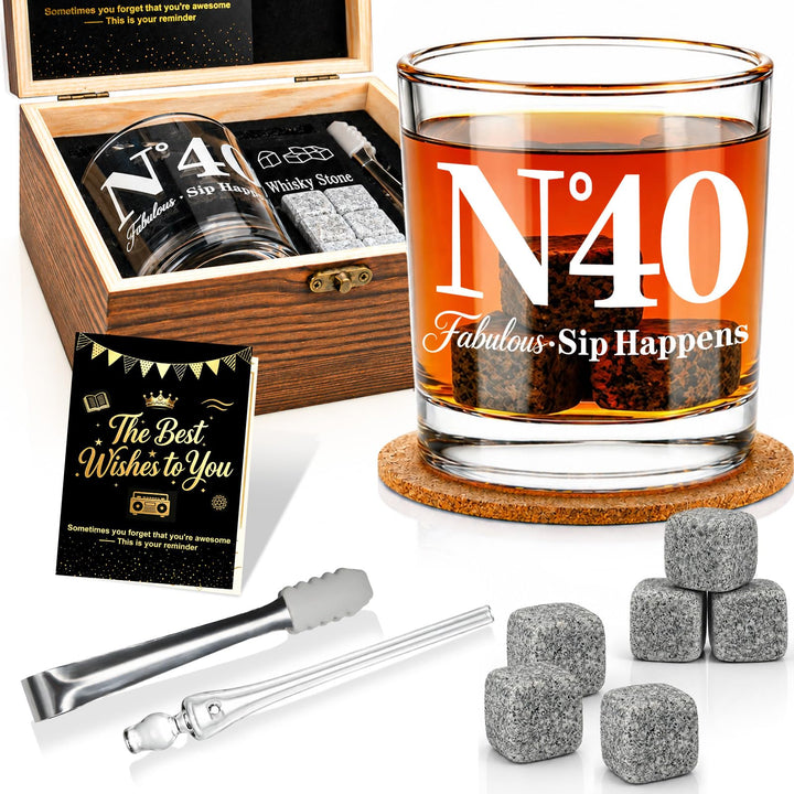 EXREIZST 40. Geburtstag Geschenk Mann – Whisky Set 1986 Vintage Rund 40th, Rund 40th