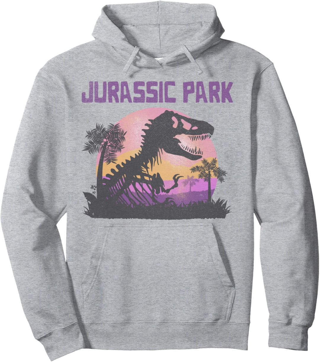 Jurassic Park Purple Hue Sunset Silhouette Pullover Hoodie