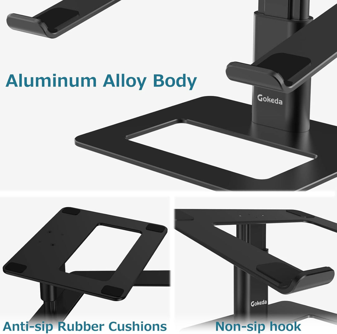 GOKEDA Laptop ständer, ergonomisch Verstellbarer Computerständer, Höhenhalter aus Aluminiumlegierung