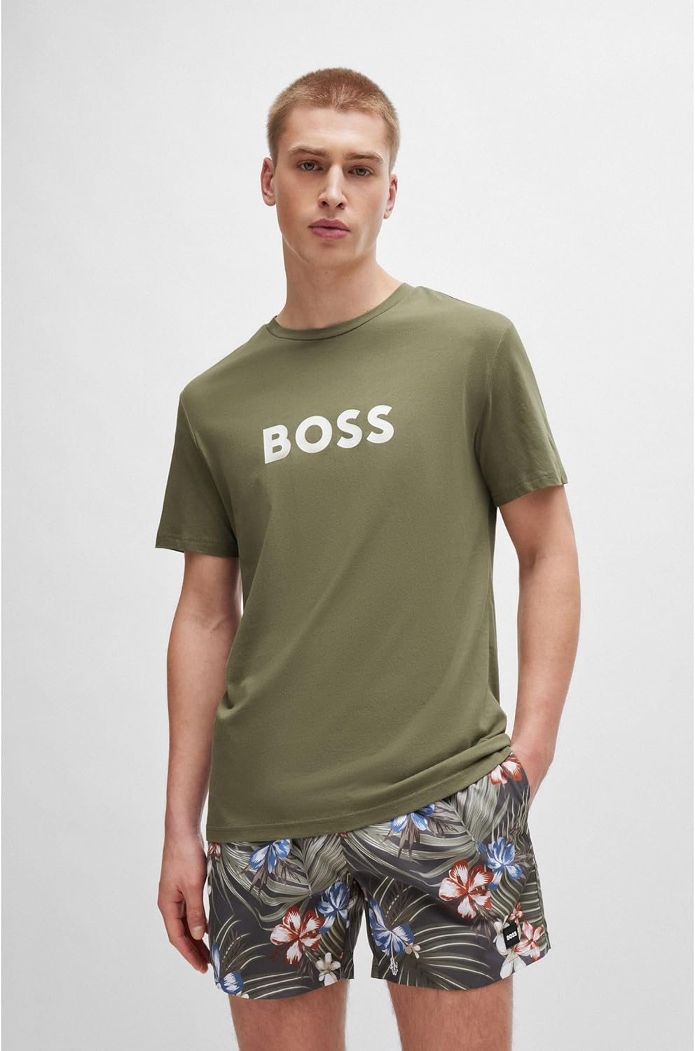 BOSS Herren Shirt Crew-Neck T-Shirt RN S Beige/Khaki250, S Beige/Khaki250