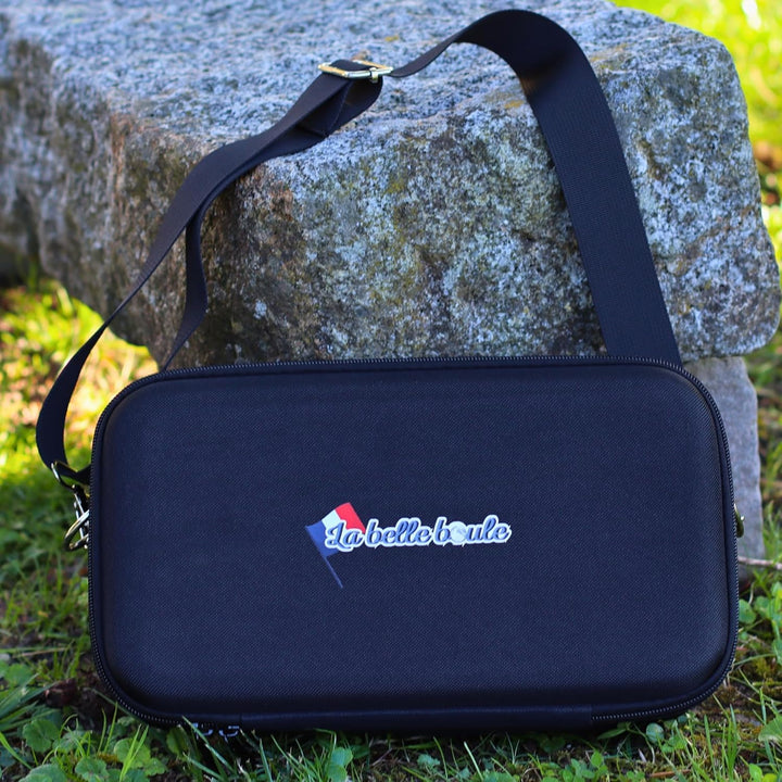 Tasche für Boccia, Hartschale, 3 Kugeln bis 8 cm, Tripletttasche für Petanque, Transporttasche, leis