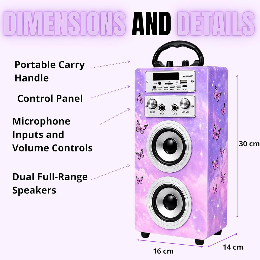 DYNASONIC (3º Generation Mikrofon Karaoke Spielzeug, ideal für originelle Geschenke für Kinder, Mädc