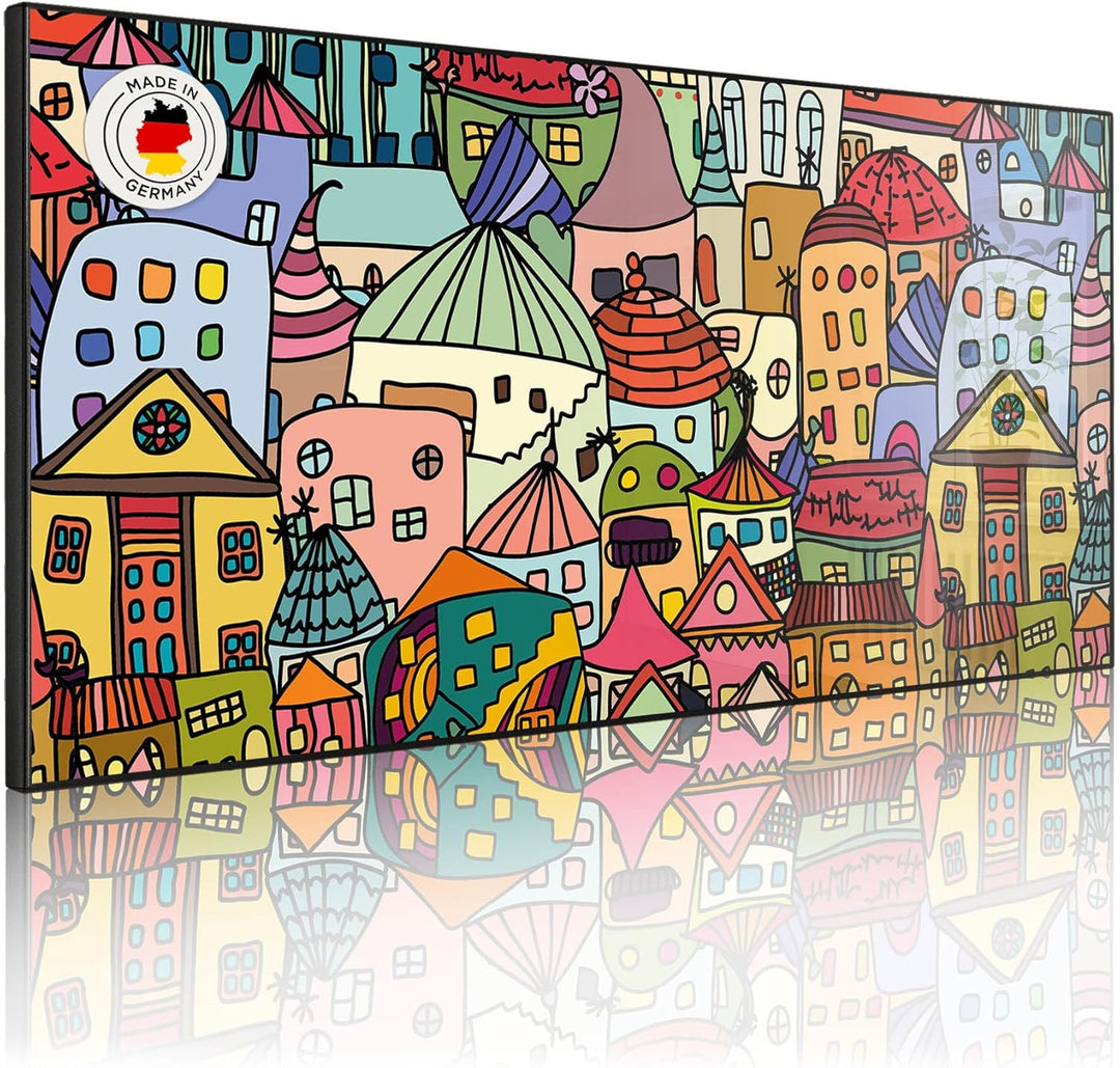 banjado Magnettafel schwarz 78 x 37cm / Magnetwand Metall/Magnetpinnwand als Memoboard/Pinnwand Magn