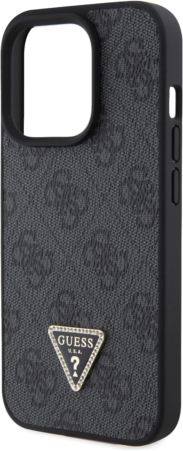 GUESS GUHCP15XP4TDPK Hülle für iPhone 15 Pro Max 6.7" Schwarz hardcase Leather 4G Diamond Triangle