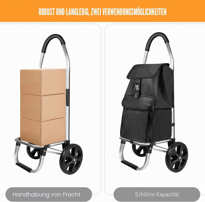 Einkaufswagen, gross, leicht, zusammenklappbar, wasserdicht, 2 Räder, 40 l, grosses Fassungsvermögen