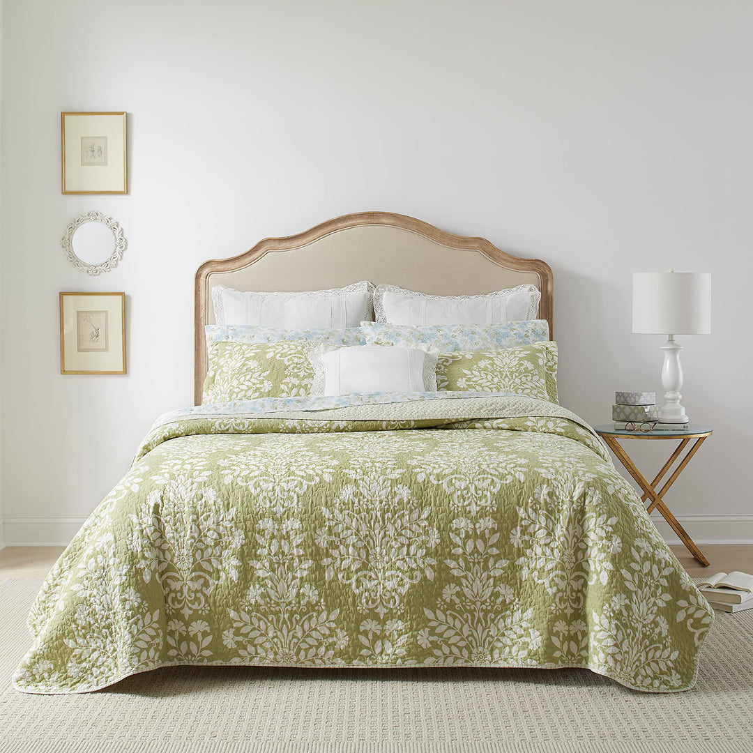 Laura Ashley Home – Queen-Bettwäsche-Set, wendbare Baumwoll-Bettwäsche mit passenden Kissenbezügen,