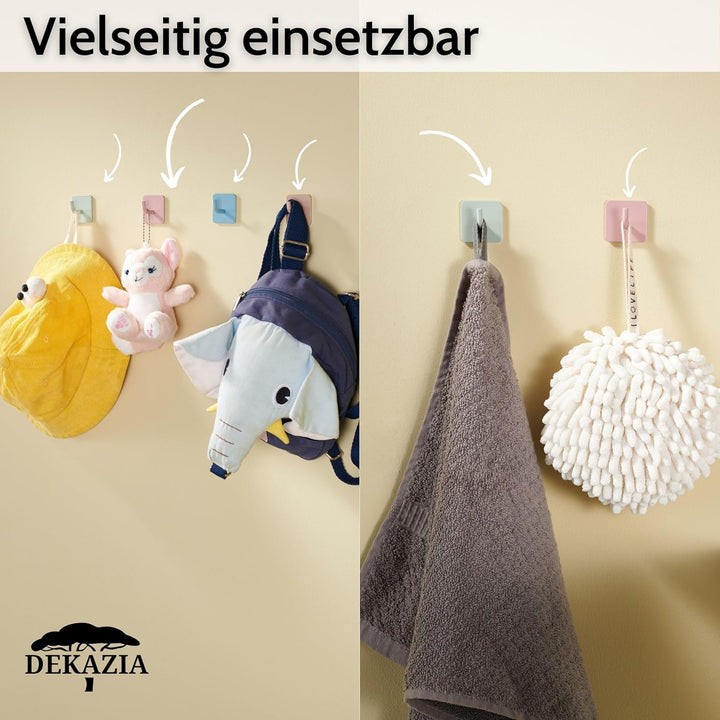 DEKAZIA® 8 Kleiderhaken Kinder rosa | Garderobenhaken Kinder Kindergarderobe Haken Kindergarderobe H