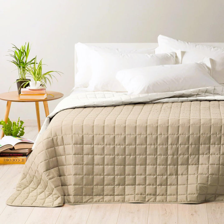 Caleffi - Tagesdecke, gesteppt, modern, einfarbig, Einzelbett, Vanille Singola piccola Vanille, Sing