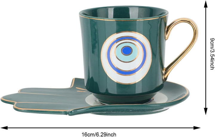 BESTonZON 1 Satz Hamsa Hand Böser Blick Glühwein Tasse Esspresso Tasse Getränke Tasse Glückliche Kaf