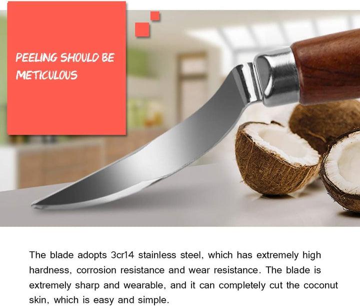 Stainless Steel Coconut Opener Knife Shell Opener Fruit Vegetable Meat Extractor Kitchen Tools