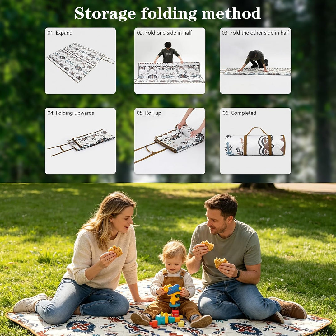 Picknickdecke, wasserdichte Stranddecke, Hautfreundlich, Formaldehydfrei, Kratzfest, Picknickdecke W