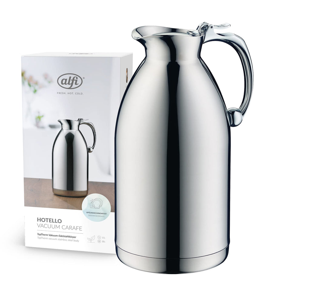 alfi Thermoskanne Hotello, doppelwandiger Edelstahl poliert 1,5l, geignet für Hotel und Gastronomie,