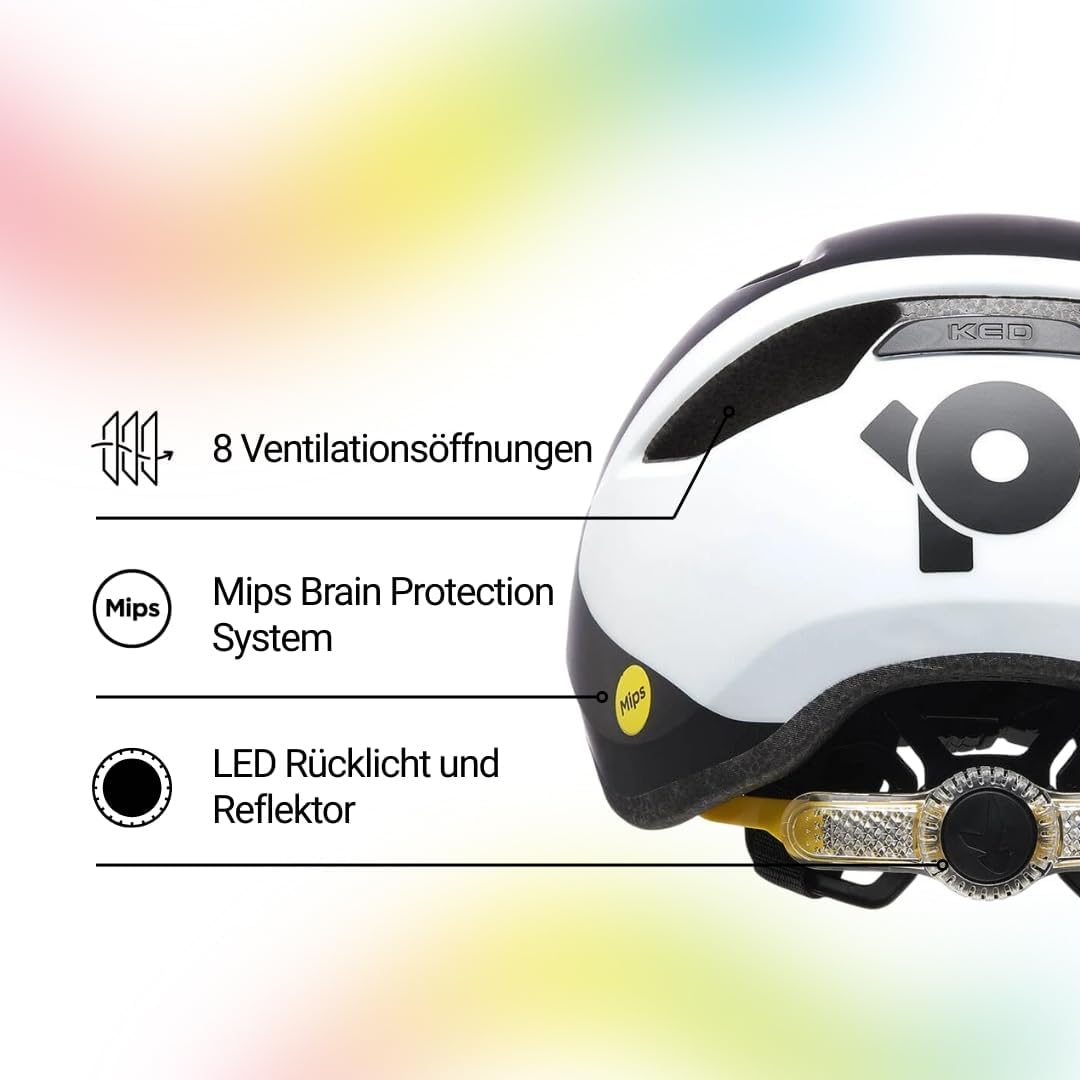 KED Pop MIPS Kinder Fahrrad Helm schwarz/weiss 2023 black white M | 52-56cm, black white M | 52-56cm