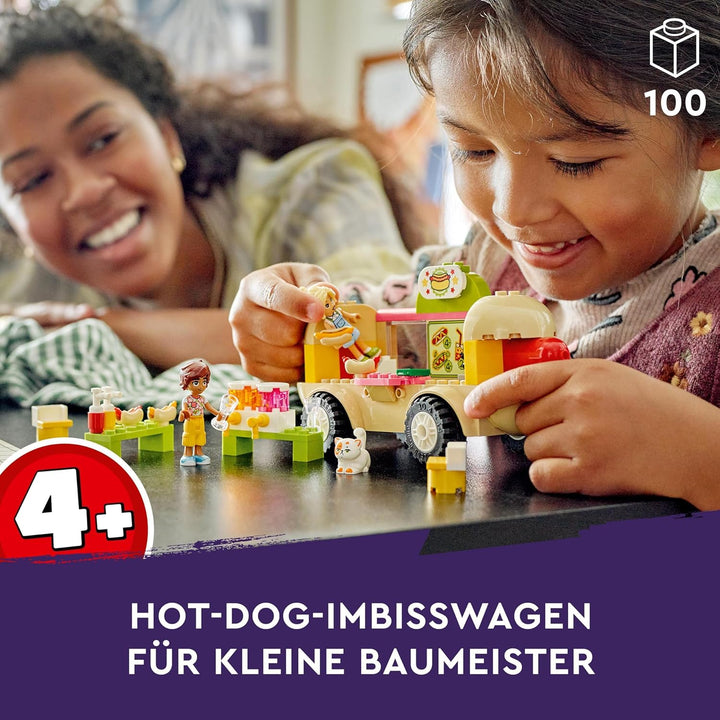LEGO Friends Hotdog-Truck, Mobiles Restaurant-Spielzeug für Kinder ab 4 Jahre, Set mit Auto, Figuren