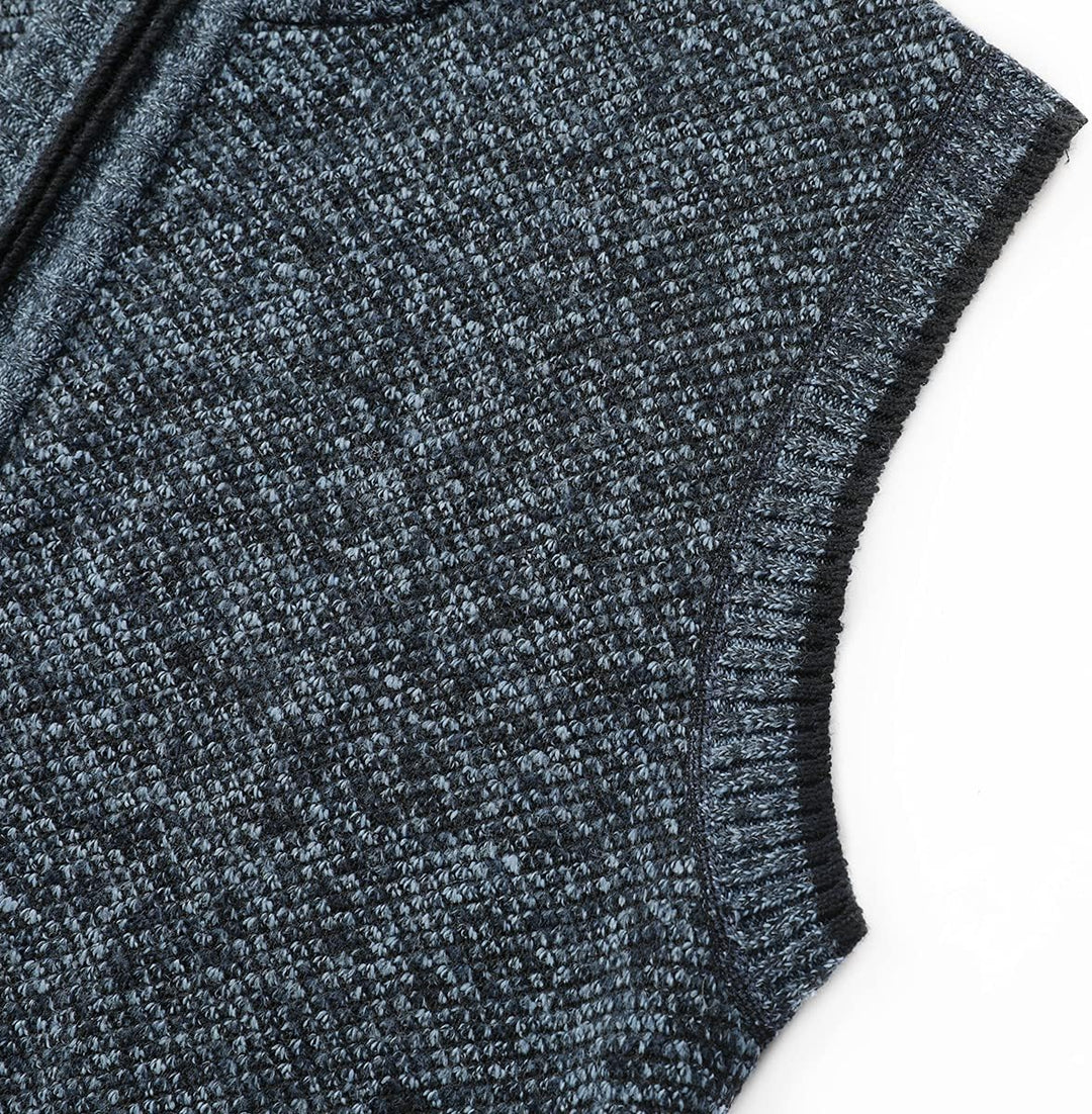 YOUTHUP Herren Weste Fleece Fütterung Winter Frühling Strickjacke Ärmellose Fleecejacke Stehkragen S