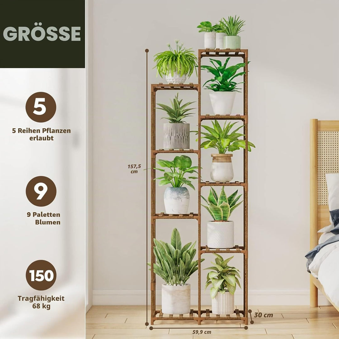 Bamworld Pflanzenregal Outdoor Indoor Blumenständer Hoch Pflanzentreppe Blumenständer für Draussen P