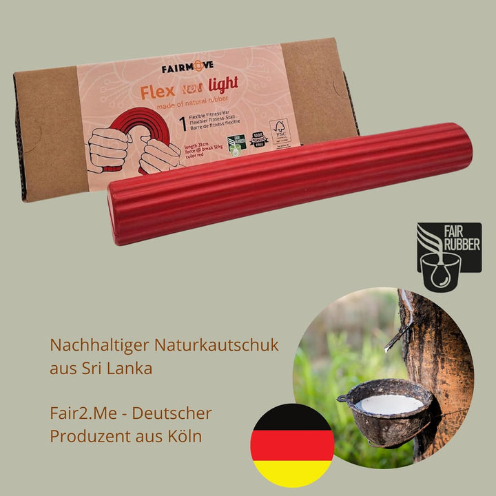 FAIR MOVE Flexstab - Flexibler Übungsstab Biegestab - Hand- und Fingertrainer - Trainingsstab für Ph