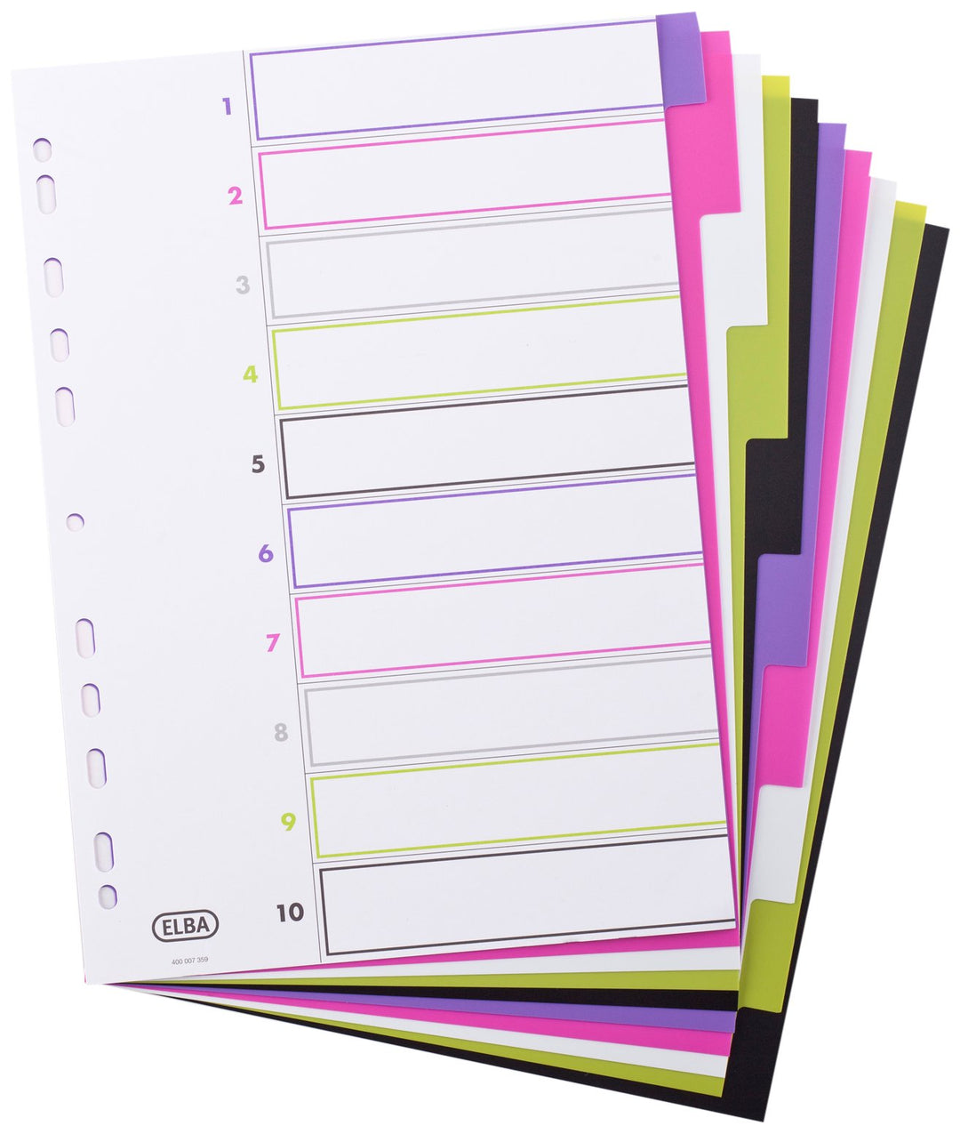 Oxford A4 Kunststoff-Register myColour, blanko, 10 Blatt, 10-teilig, 20 Stück 20 Register 10-teilig,