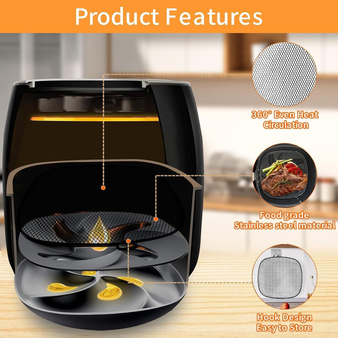 GCQ Air Fryer Zubehör für Philips HD9630 Airfryer XXL, 9"×8.6" SUS 304 Edelstahl Food Grade Air Frye