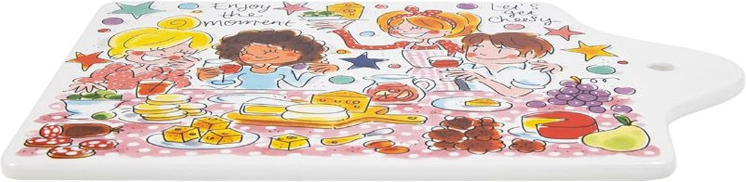 Käseplatte Let’s get Cheesy – Servierbrett aus Keramik – Buntes Design – Eben Quatschen Kollektion –