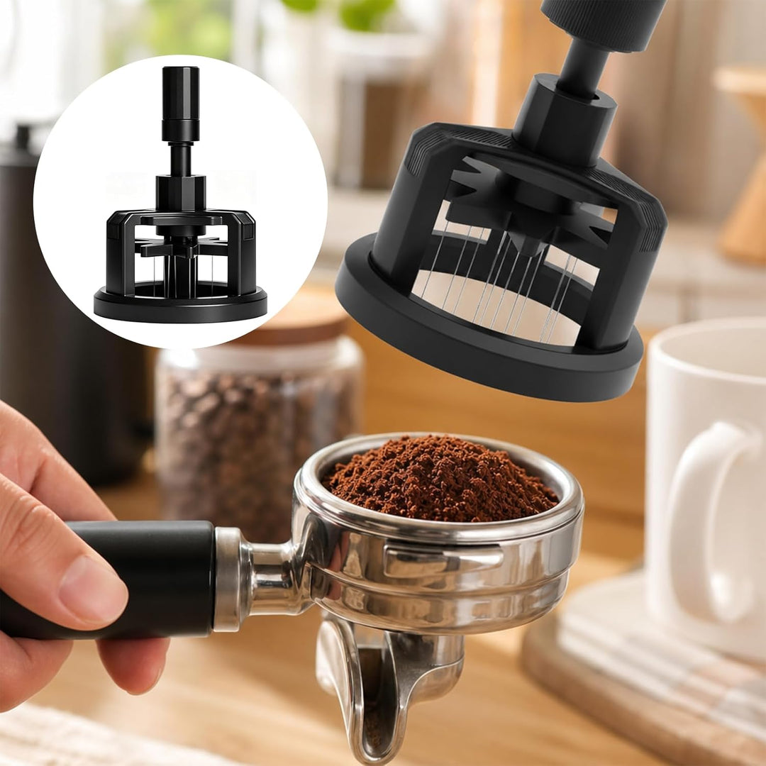 Normcore V4.1 Gefederter Espresso Tamper mit Nadel & Leveler, 58mm Espresso-Verteilungswerkzeug Eins