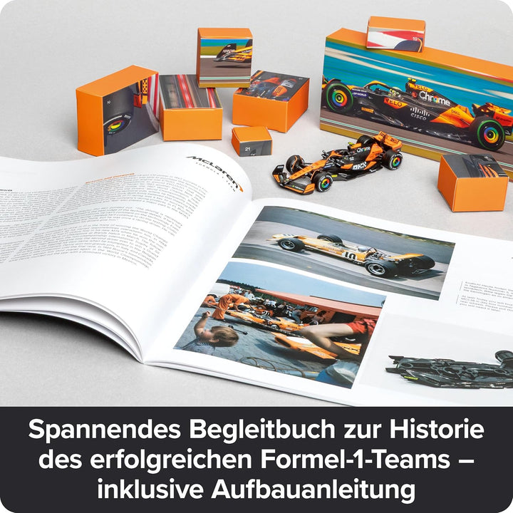 FRANZIS 67391 - McLaren Racing Adventskalender 2025 - Modellbausatz im Massstab 1:43, inkl. Soundmod