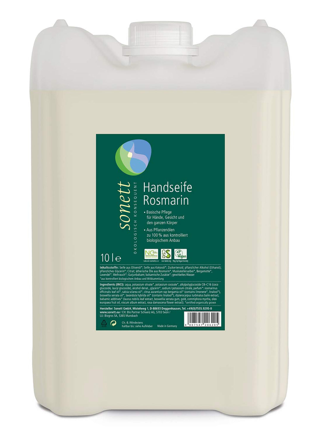 Sonett Handseife Rosmarin, 10 Liter 10 l (1er Pack), 10 l (1er Pack)