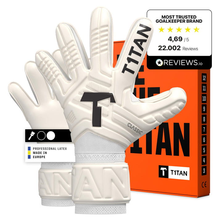 T1TAN Classic 1.0 Torwarthandschuhe - ohne Fingerschutz - Fussballhandschuhe für Torhüter - Diverse