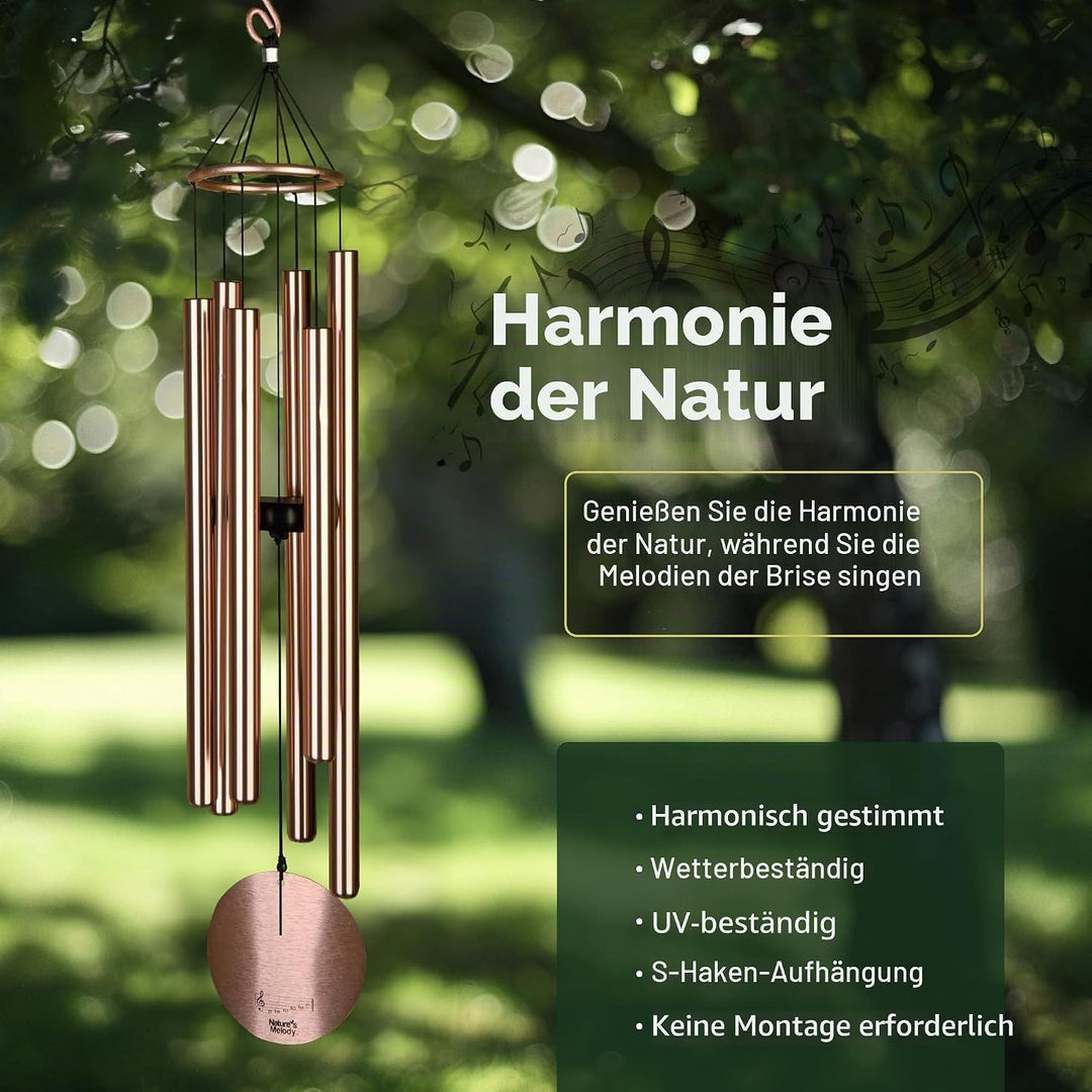 Nature's Melody Aureole Tunes Windspiele - Windspiele für den Aussenbereich mit 6 Röhren abgestimmt