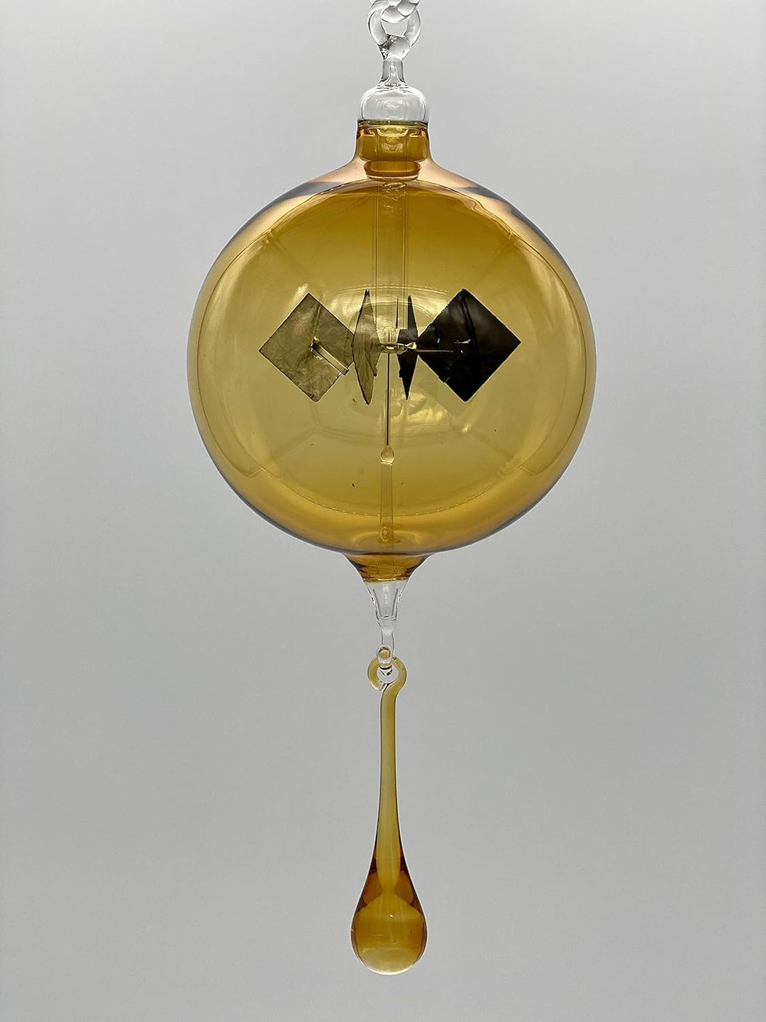 Lichtmühle Radiometer Transparent Glas Handarbeit hängend mit Tropfen