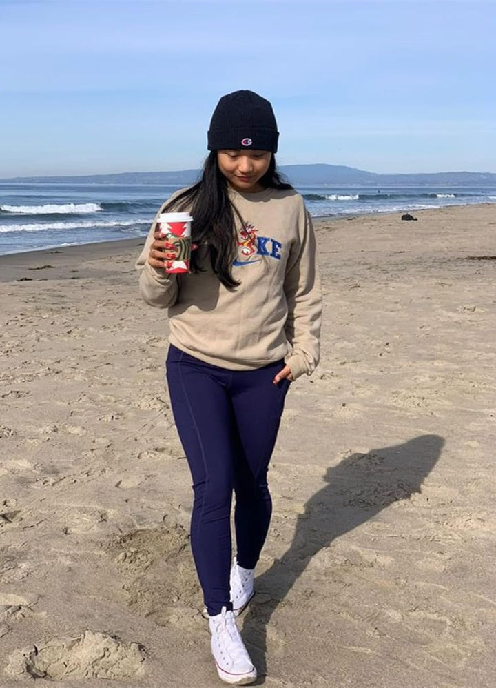 baleaf Damen Leggings Damen Reissverschlusstasche Sporthose Winter Thermo Legging gefüttert Fleeceho