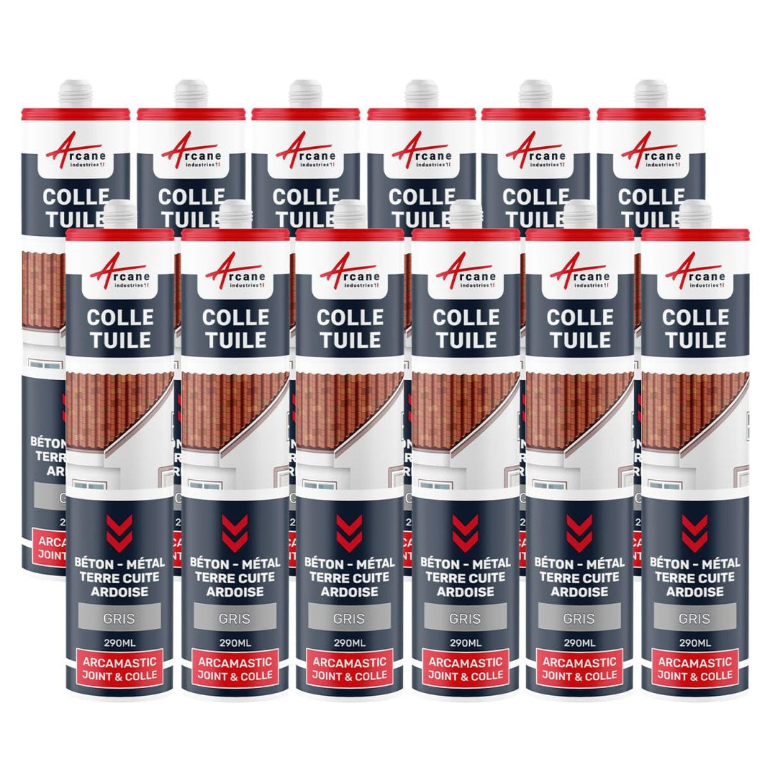Hybrider Polymer-Klebstoff für Dachziegel : ARCAMASTIC FUGEN UND KLEBER Signalgrau- RAL 7004-290 ml