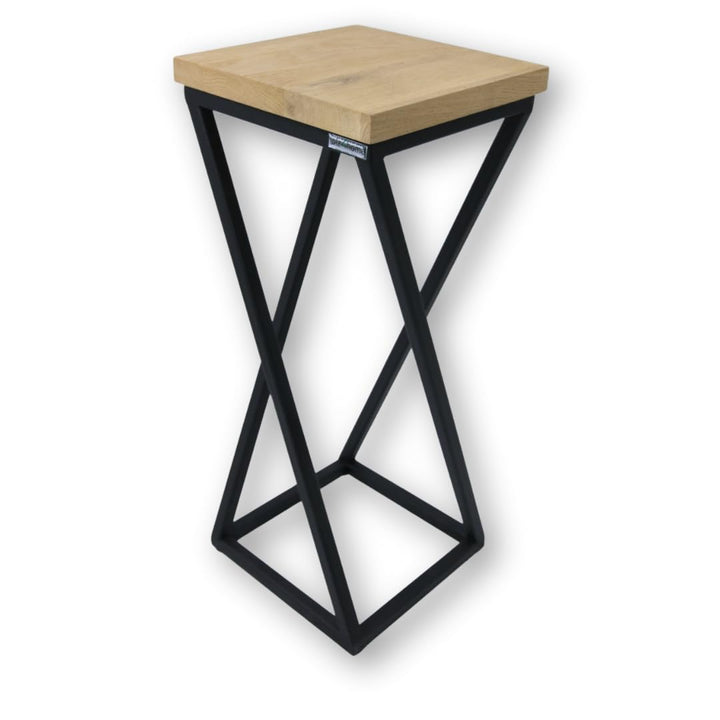 holz4home® Dekoständer 50 cm Gedrehte Streben I Eichenholz Natur Geölt I Blumenständer I Höhe: 50 cm