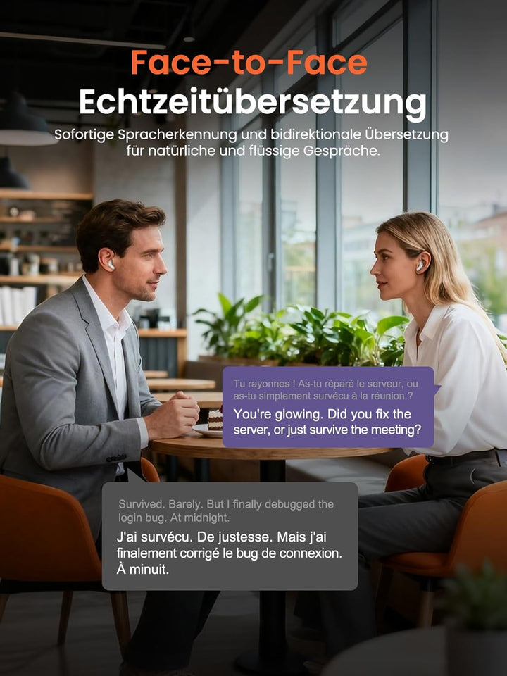 [2025 Neu] NE20 Übersetzer Kopfhörer, 3-in-1 Übersetzungskopfhörer 135 Sprachen mit App, 5 Übersetzu