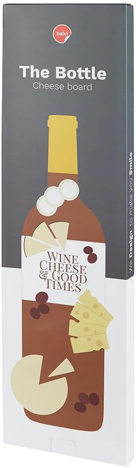 balvi Käseplatte The Bottle Akadienholzplatte zum Schneiden und Servieren von Käse in Form Einer Wei
