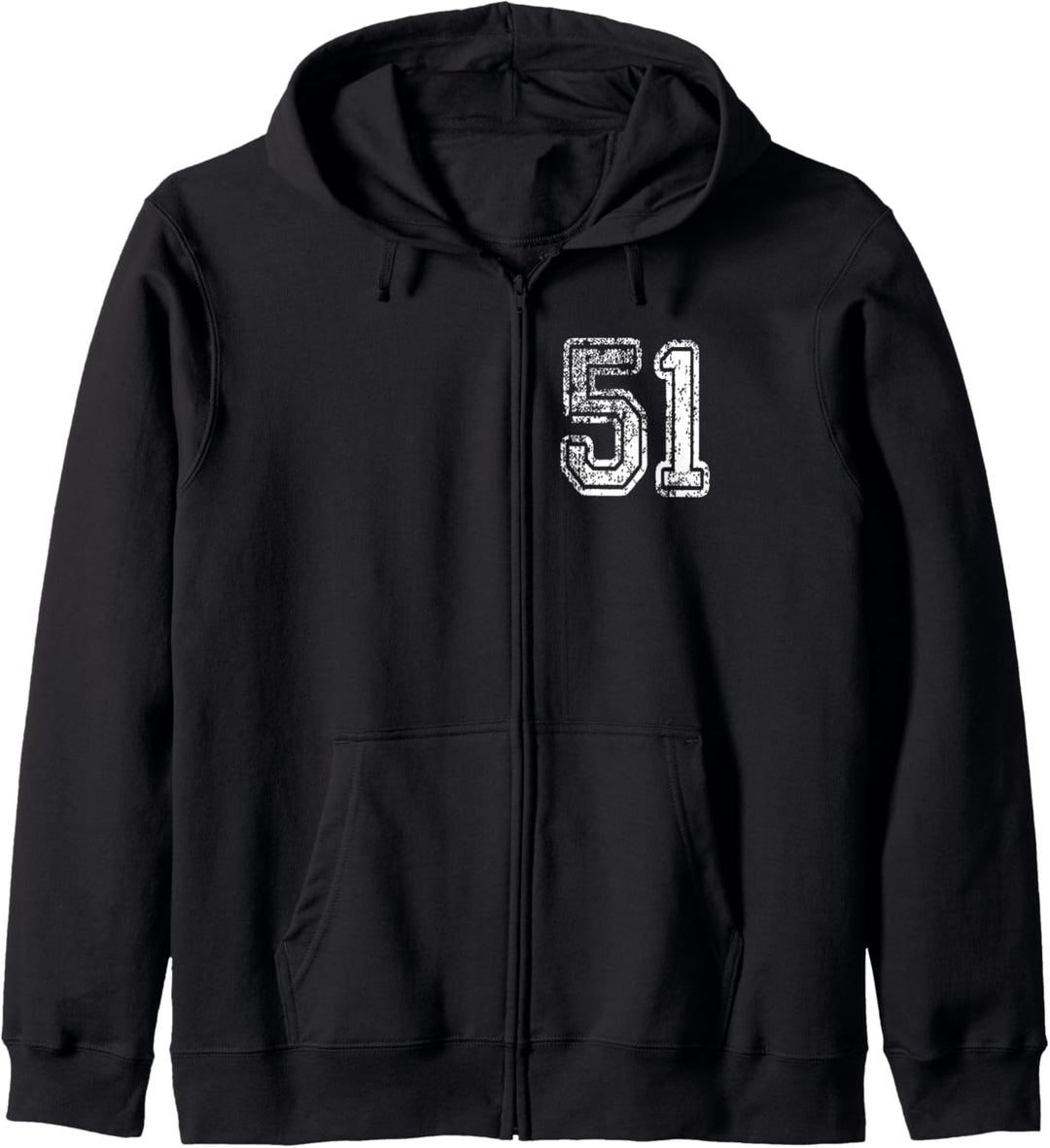 Nummer 51 in grungy weiss Kapuzenjacke