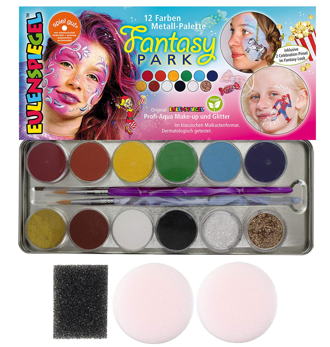 Eulenspiegel 212257 - Schminkpalette Fantasy Park, vegan, Schminkset, Kinderschminken, Karneval, Fas