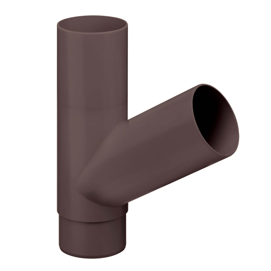 INEFA Abzweiger Fallrohr 60 Grad DN100/100 / 100mm/100mm Dunkelbraun | Kunststoff Zubehör Dachentwäs