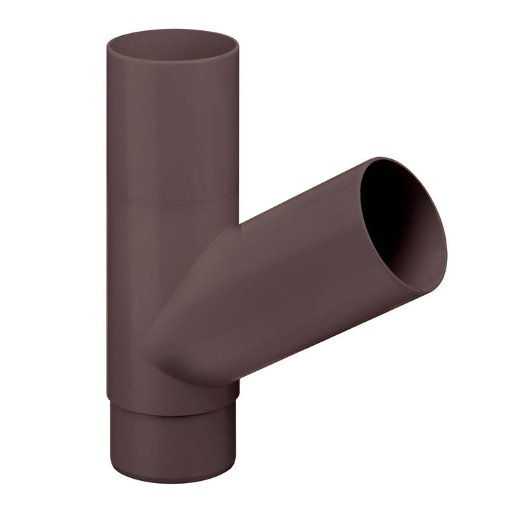 INEFA Abzweiger Fallrohr 60 Grad DN100/100 / 100mm/100mm Dunkelbraun | Kunststoff Zubehör Dachentwäs