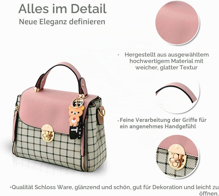 NICOLE&amp;DORIS Handtaschen für Damen Niedliche Umhängetasche Mädchen Reissverschluss Handtasche PU Led