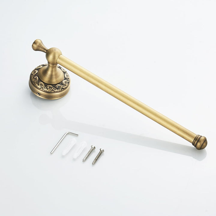 Flybath Handtuchhalter Antik Messing Vintage Exquisite Muster Carving Hanger Open Handtuchring für B