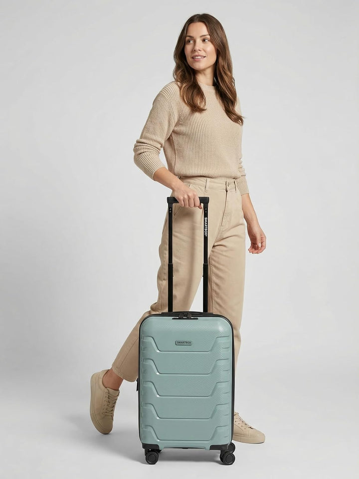 Smartbox Kabinenkoffer Erweiterbar 37x23x55 cm, 42–48L Handgepäck Koffer, Leichter Hartschalen Troll