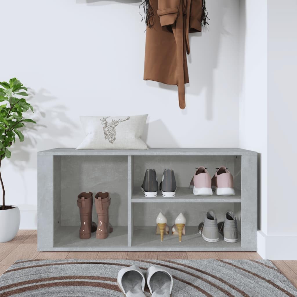 Schuhschrank aus Holzwerkstoff 100x35x45cm Betongrau Schuhschrank Holz Flurschrank Lagerschrank Plat